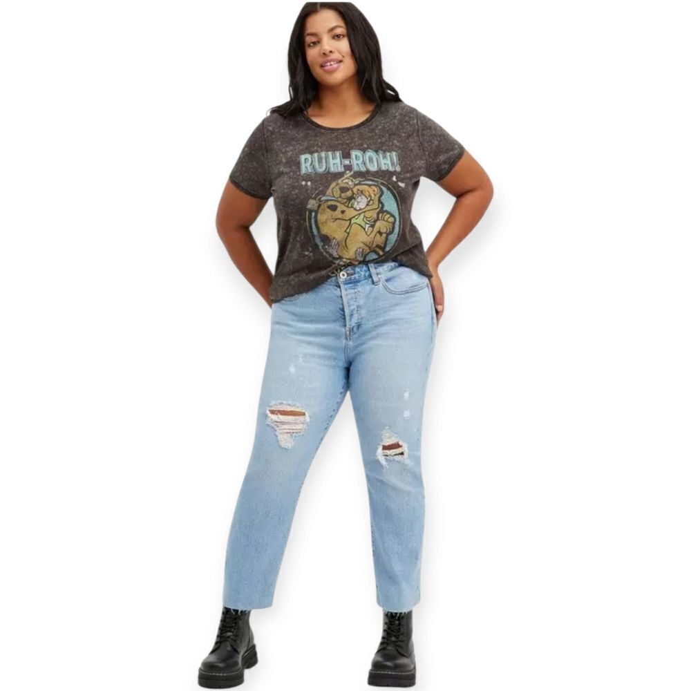 2X 18W 20W Torrid Grey Scooby Doo Shaggy Tee Minwral Wash Jersey Knit Shaggy